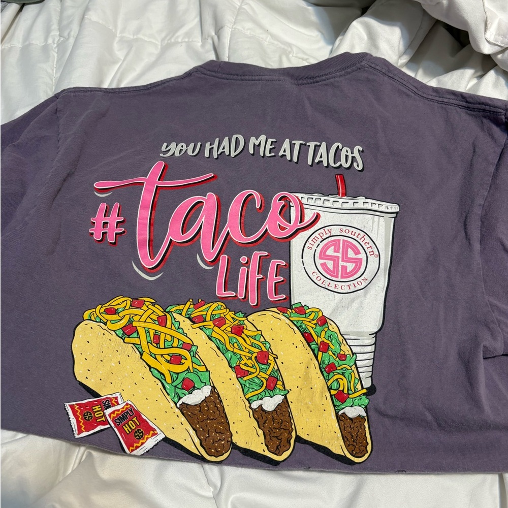 Simply Southern Kids Purple Taco Life Long Sleeve Tee